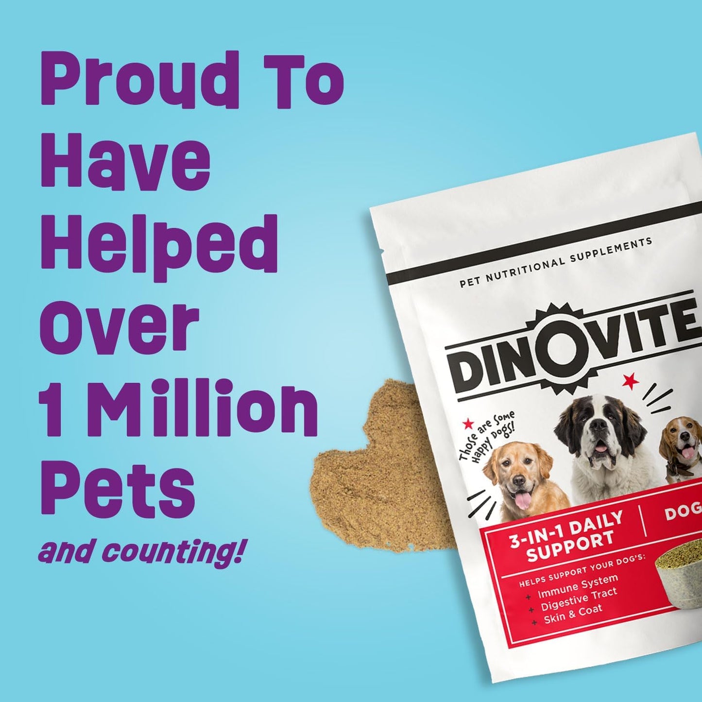 3 in 1 Probiotic for Medium Dogs, Skin & Coat, Digestive Health & Joint Relief, Dog Food Toppers, Immune Support, Allergy Relief & Itch Relief Skin Care, 30 Servings (18-45Lb)