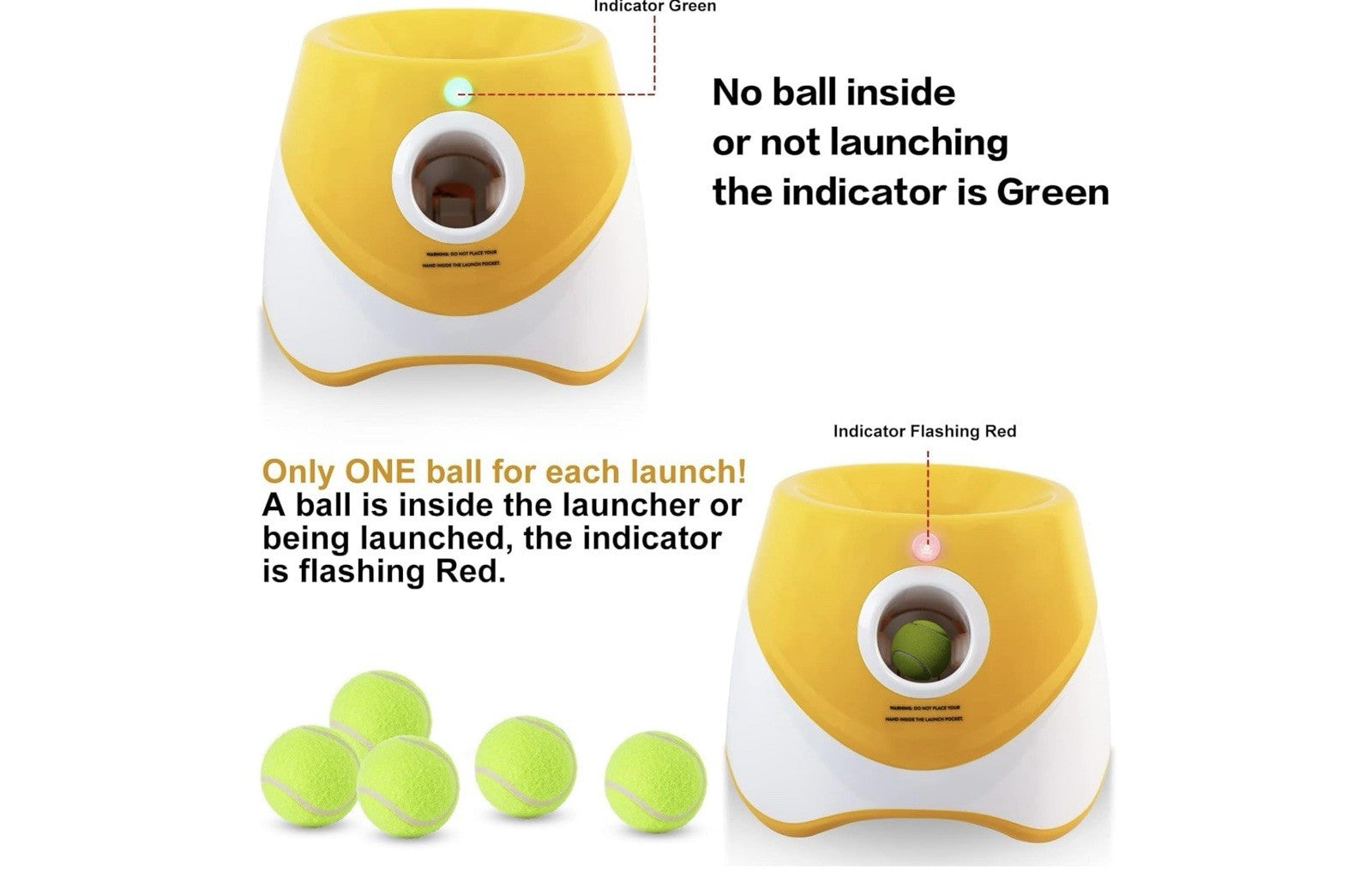 Automatic Dog Ball Thrower Launcher, with 6 Mini Balls for Small Medium Dogs