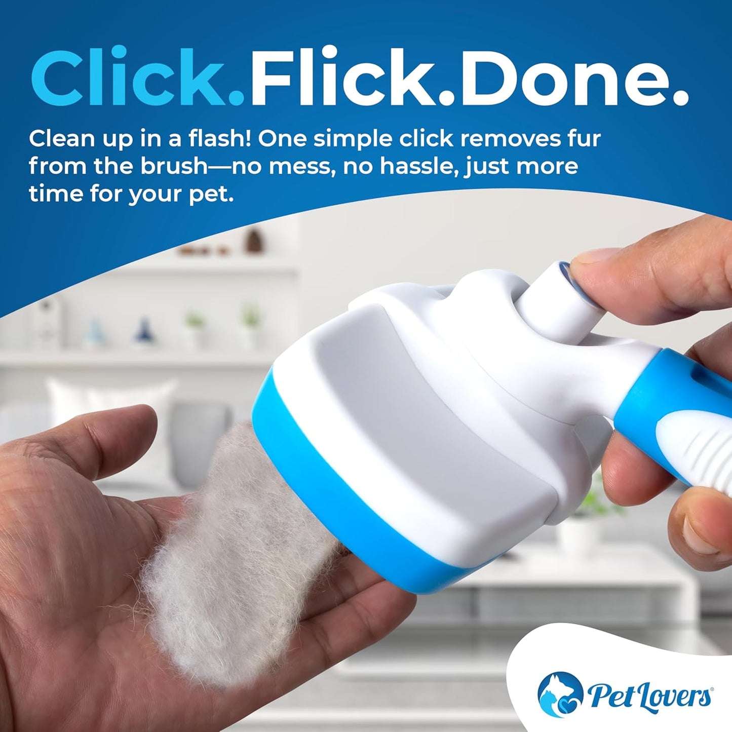 Ezslicker Self-Cleaning Brush - Dog Brush for Shedding, Gentle Slicker Brush for Cats, Tangle-Free Grooming Comb with Soft Bristles & Ergonomic Handle for Stress-Free Grooming