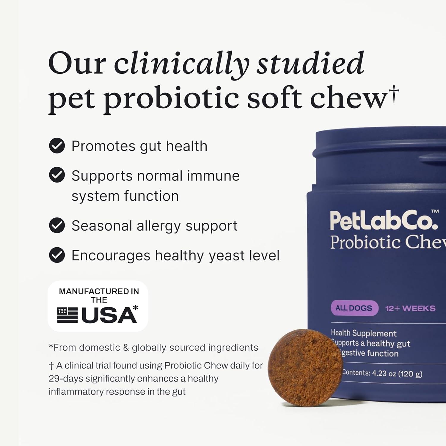 Probiotics for Dogs, Support Gut Health, Occasional Diarrhea, Digestive Health & Seasonal Allergies - Salmon Flavor - Packaging May Vary - 30 Soft Chews