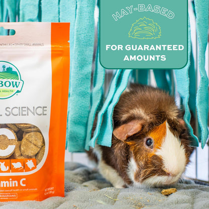 Natural Science Vitamin C Supplement, Vitamin C & High-Fiber Timothy Hay, Guinea Pig Items, Made in the USA, Small Pet Supplies, Recommended by Veterinarians, 4.2 Oz