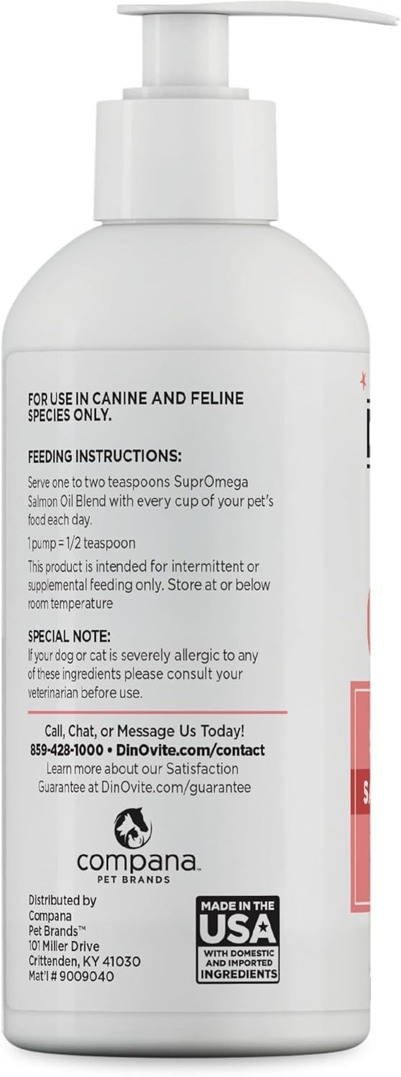 Supromega Wild Caught Salmon Oil for Dogs & Cats - GMO Free Omega 3 Skin & Coat Supplement - Skin & Coat Meal Topper for Dogs & Cats - 16 Oz
