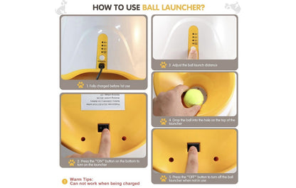 Automatic Dog Ball Thrower Launcher, with 6 Mini Balls for Small Medium Dogs