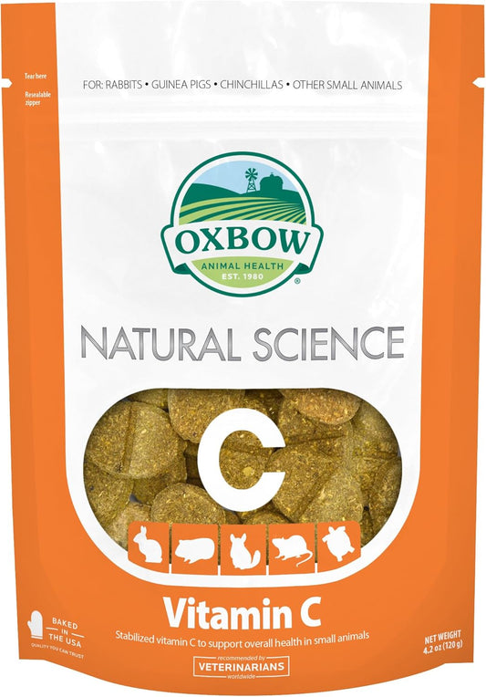 Natural Science Vitamin C Supplement, Vitamin C & High-Fiber Timothy Hay, Guinea Pig Items, Made in the USA, Small Pet Supplies, Recommended by Veterinarians, 4.2 Oz
