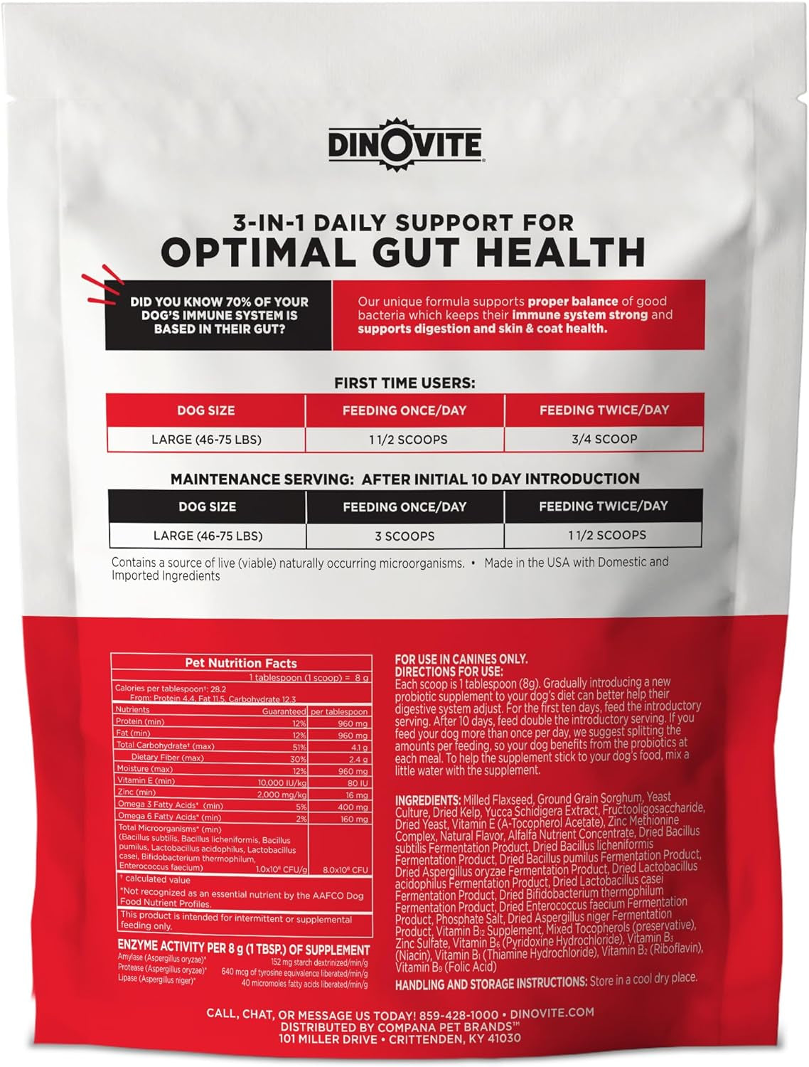 Probiotic Supplement for Dogs - Omega 3 - Hot Spot Relief - Skin & Coat Supplement - 30 Day Supply (30 Day Supply, Large Dogs (45+ Lbs))