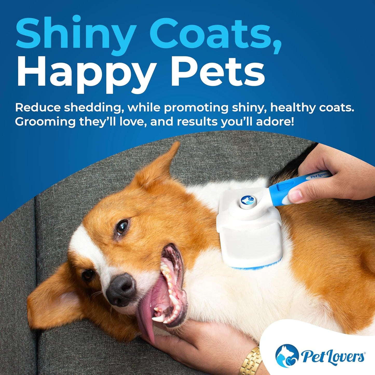 Ezslicker Self-Cleaning Brush - Dog Brush for Shedding, Gentle Slicker Brush for Cats, Tangle-Free Grooming Comb with Soft Bristles & Ergonomic Handle for Stress-Free Grooming