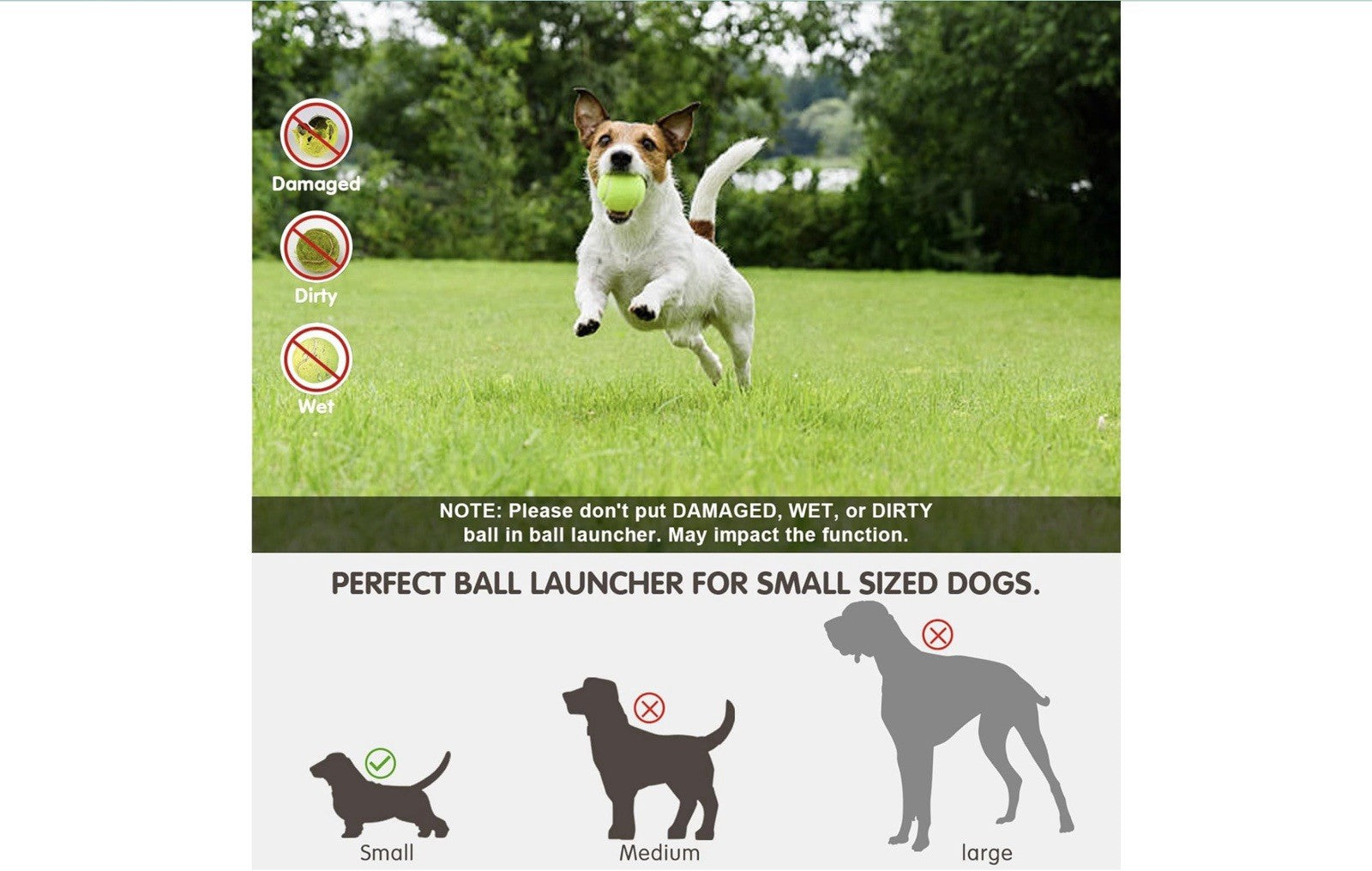 Automatic Dog Ball Thrower Launcher, with 6 Mini Balls for Small Medium Dogs
